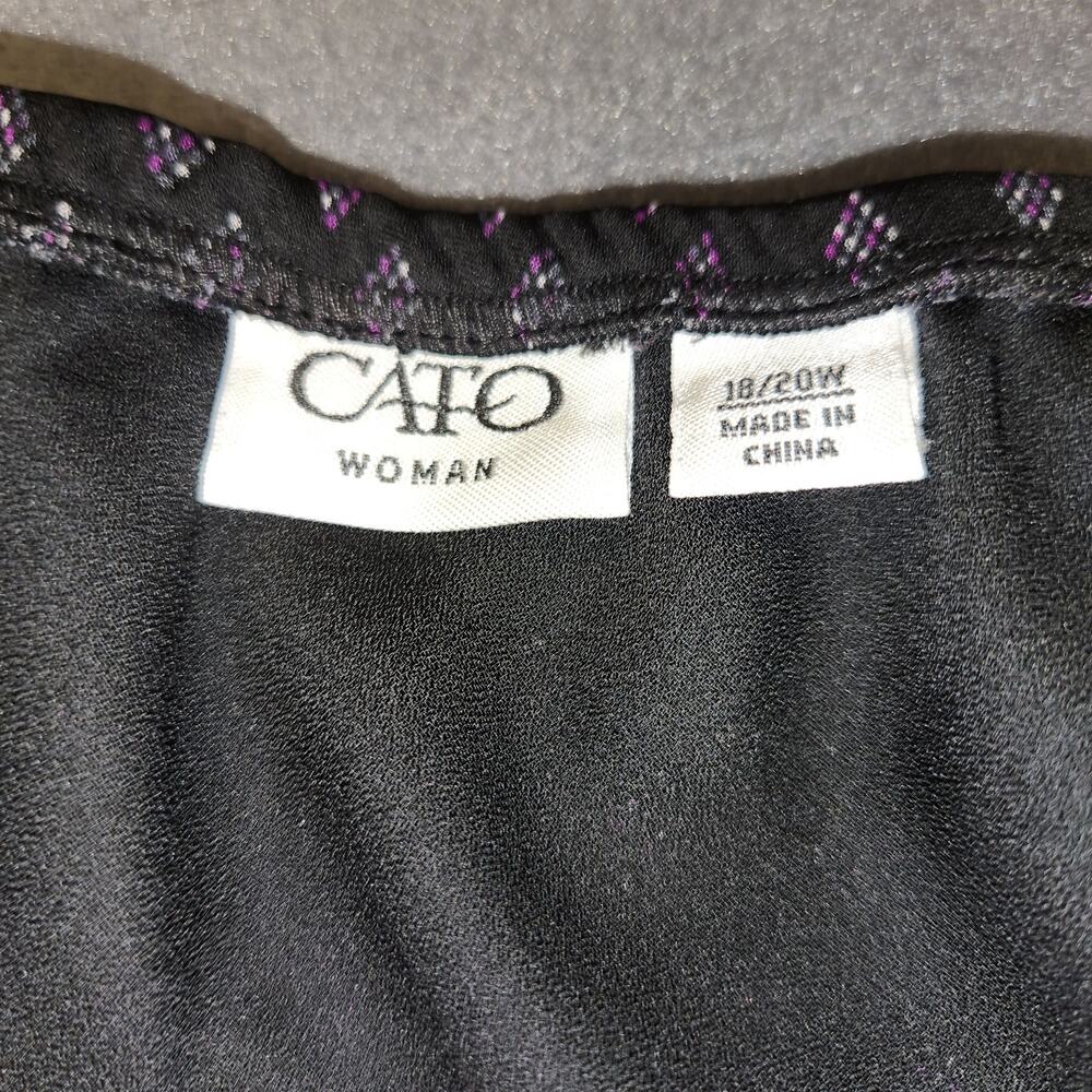 CATO Midi Skirt Women 18/20W Purple Black Sheer Ruffle Ethereal Whimsigoth Retro - Picture 4 of 11